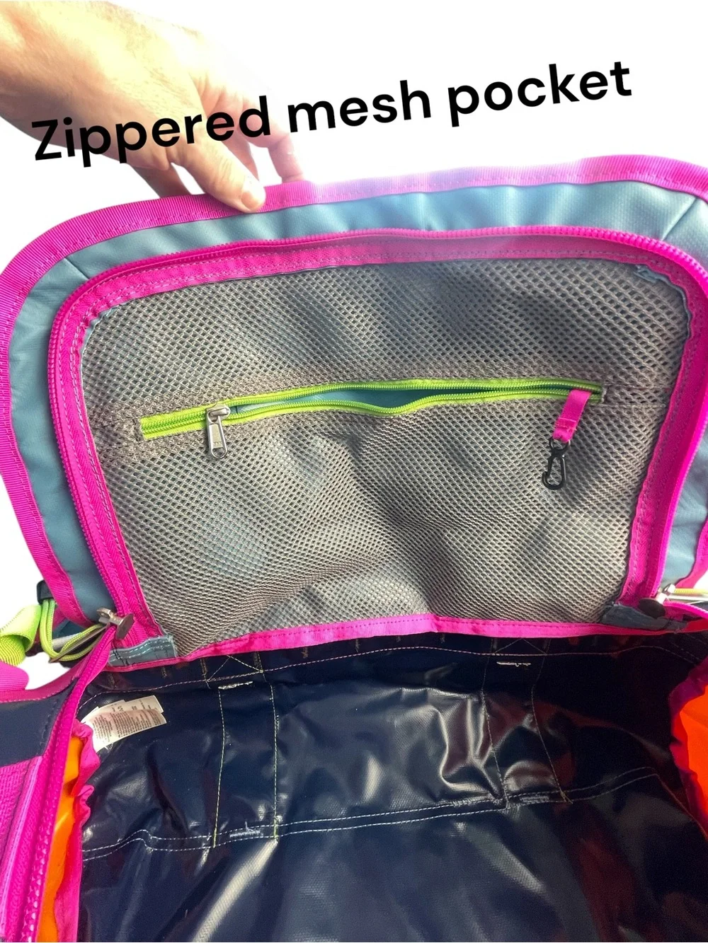 The North Face Base Camp 50L Duffel Bag Color Blocked Lime Green Hot Pink Rare!!